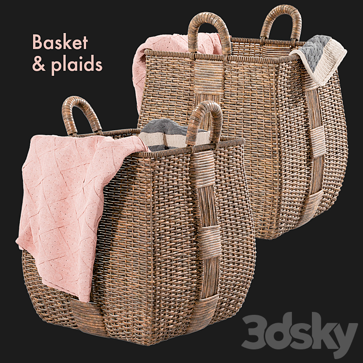 Basket & Plaids Crate and Barrel 3DS Max - thumbnail 1