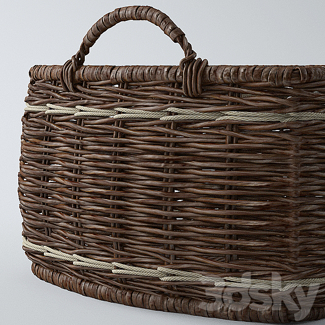 Basket with handles 3DS Max Model - thumbnail 2