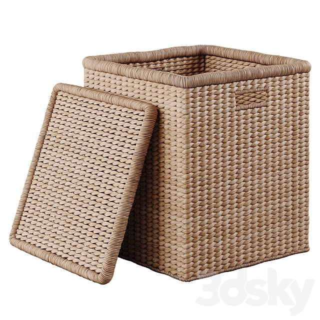 Basket with pillows 3DS Max Model - thumbnail 4