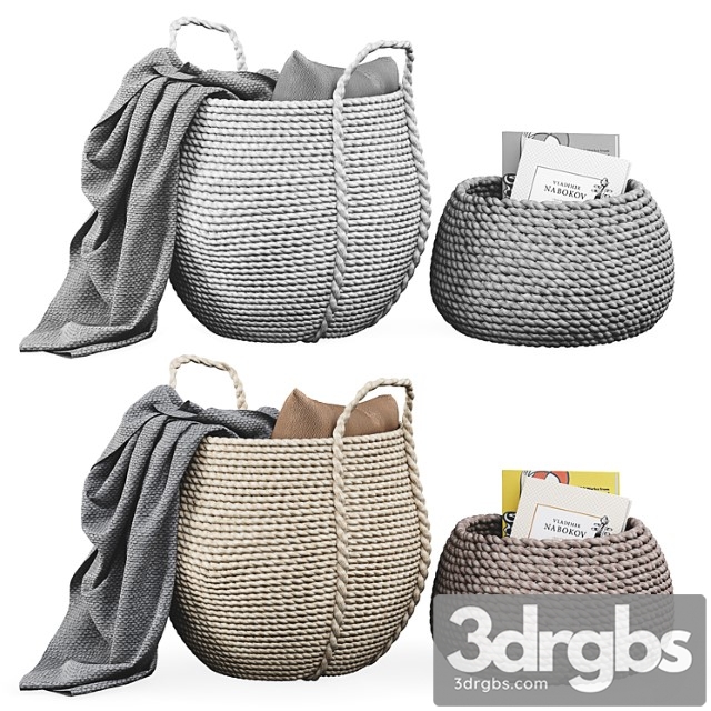 Baskets decor set 3dsmax Download - thumbnail 1