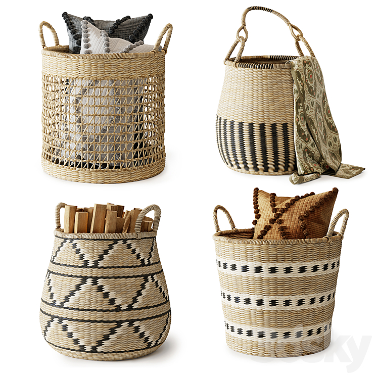 Baskets Set 02 3DS Max Model - thumbnail 1