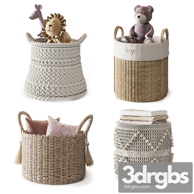 Baskets Set 08 3dsmax Download - thumbnail 1