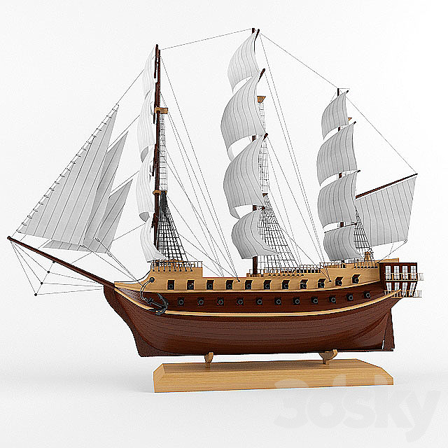 battleship (inlay) 3DS Max Model - thumbnail 2