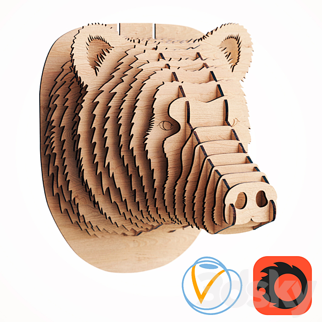 Bear Head Decor 3DSMax File - thumbnail 1