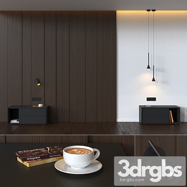 Bedroom decor 4. 3dsmax Download - thumbnail 1