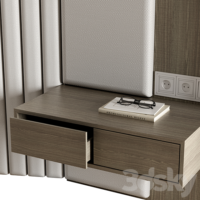 Bedroom headboard kit 04 3DS Max Model - thumbnail 2