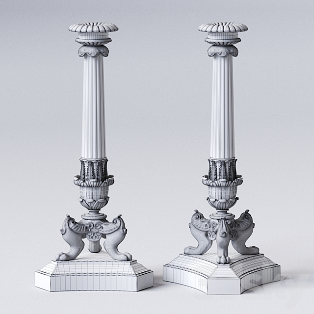 Big Empire Candlestick 3DS Max Model - thumbnail 2