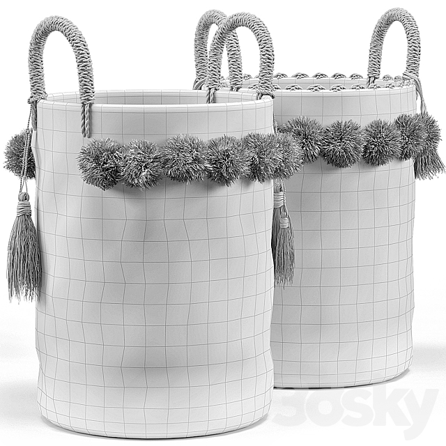 Big Sur Basket. Tassel Basket 3DSMax File - thumbnail 3