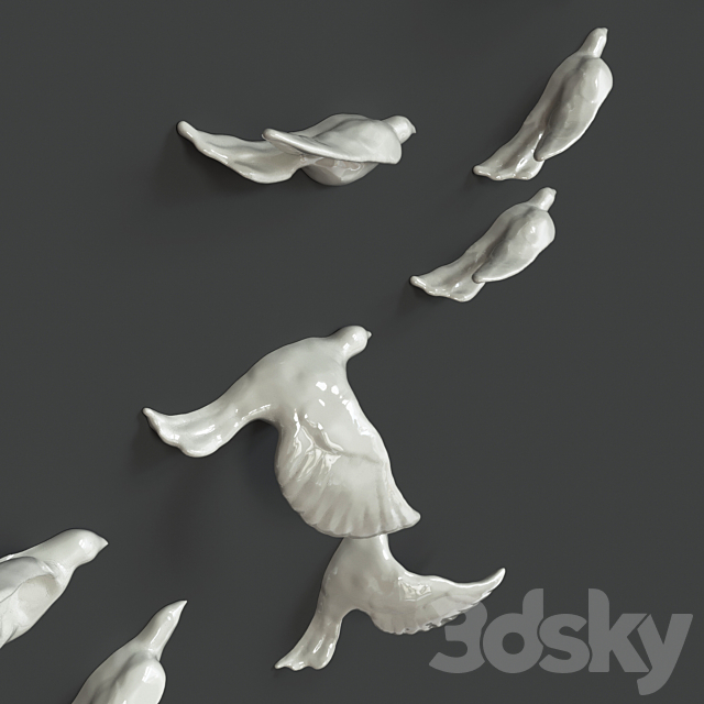 Bird Wall Decors 3DS Max Model - thumbnail 2