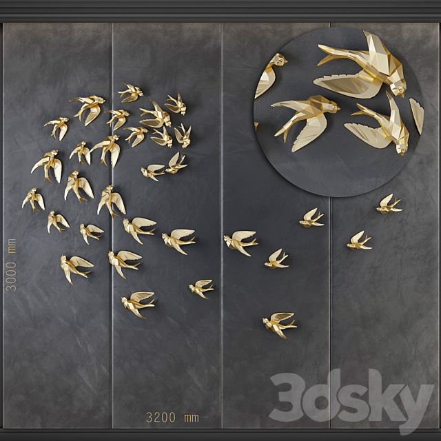 Birds GR _ Decorative Panel 1 3DSMax File - thumbnail 1