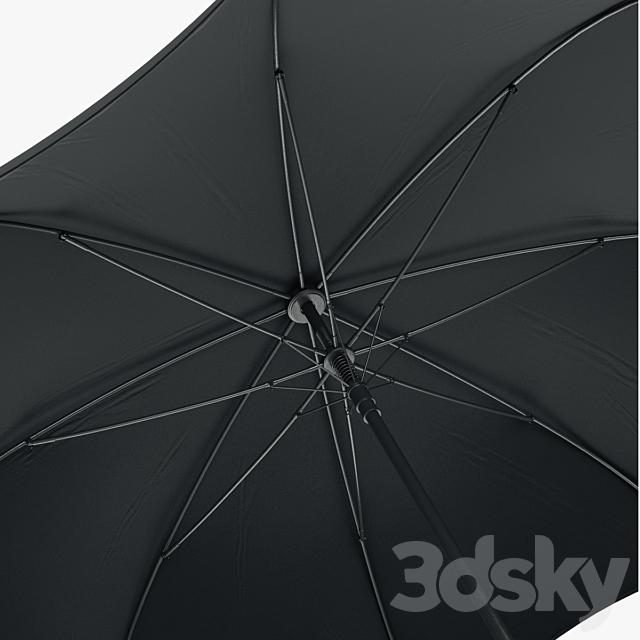 Black Classic Umbrella 3ds Max - thumbnail 2