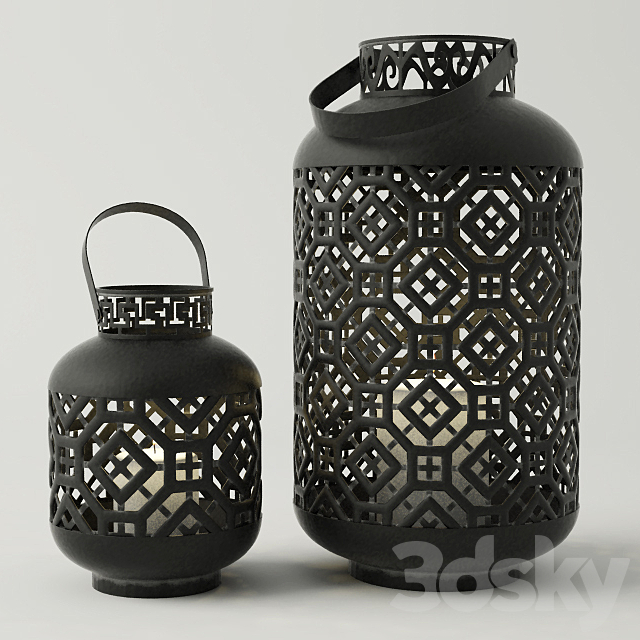 Black Metal Lanterns 3DSMax File - thumbnail 1