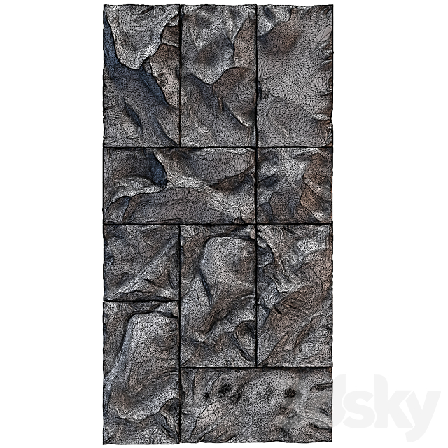 Black stone wall 3DSMax File - thumbnail 2