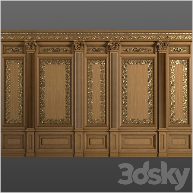 Boiserie INT-021 3DS Max Model - thumbnail 2