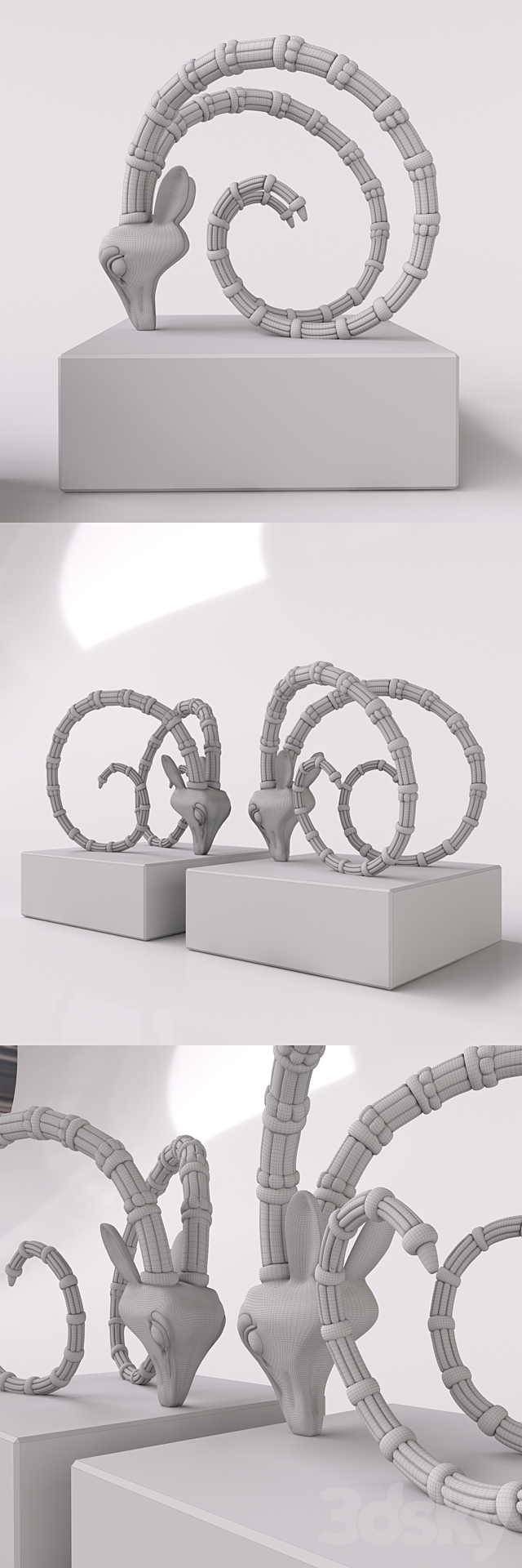 Book holder EICHHOLTZ Bookend Ibex set of 2 3ds Max - thumbnail 3