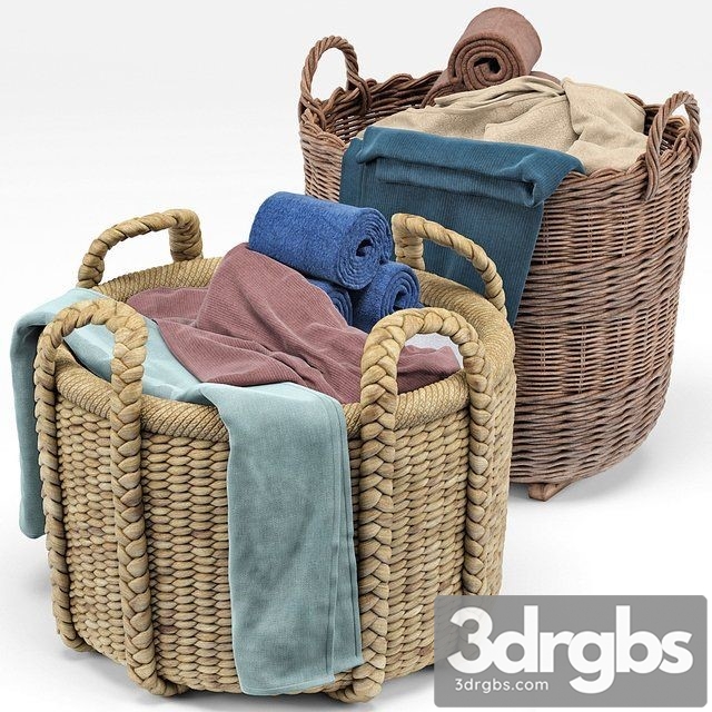 Borocay Wicker Floor Basket 3dsmax Download - thumbnail 1