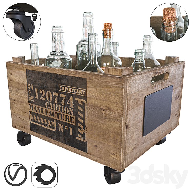 bottle crate 3DS Max Model - thumbnail 1