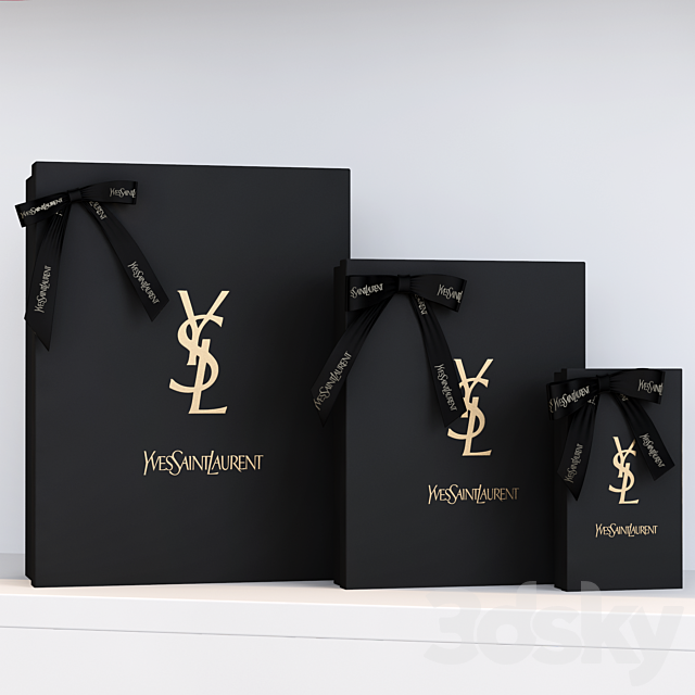 Boxes of Yves Saint Laurent 3DSMax File - thumbnail 1