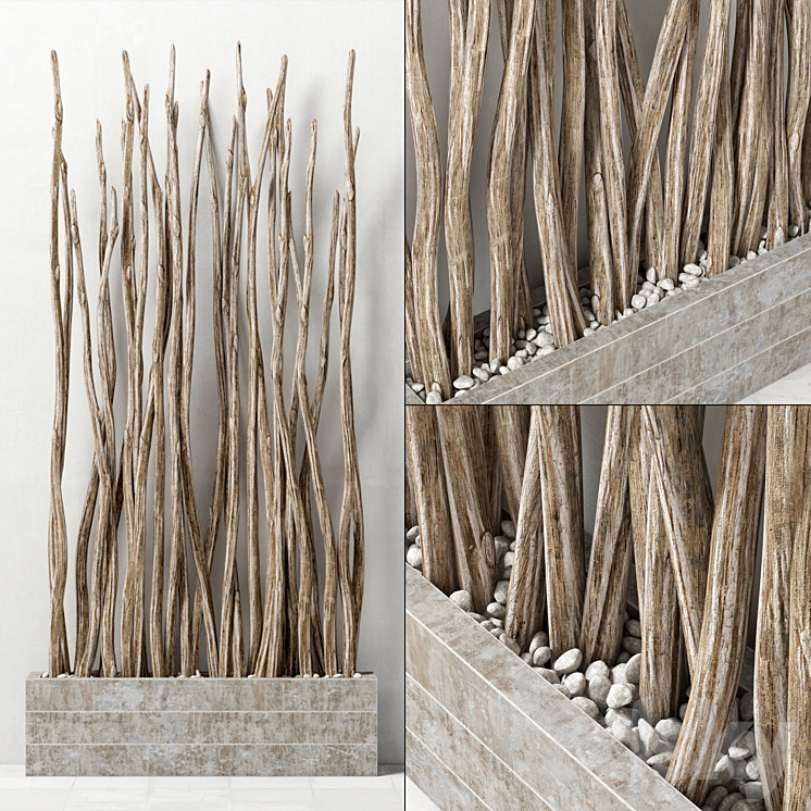 Branch sang decor pebble \/ Pebble branches 3DS Max - thumbnail 1