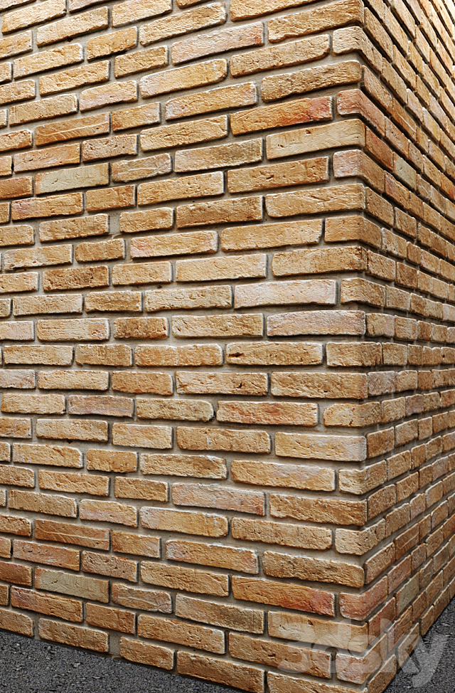 Brick wall with corners. masonry. brick. loft. decorative. panel. wall. corner. brick 3DSMax File - thumbnail 2