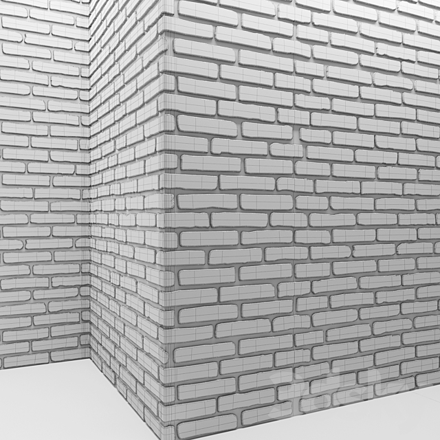 Brick wall with corners. masonry. brick. loft. decorative. panel. wall. corner. brick 3DSMax File - thumbnail 3