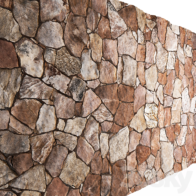 Bricks Wall 2 3DS Max Model - thumbnail 2