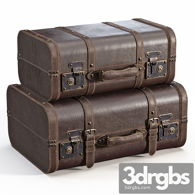 Brown vintage suitcases 3dsmax Download - thumbnail 1