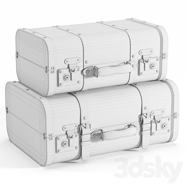 Brown Vintage Suitcases 3DSMax File - thumbnail 3