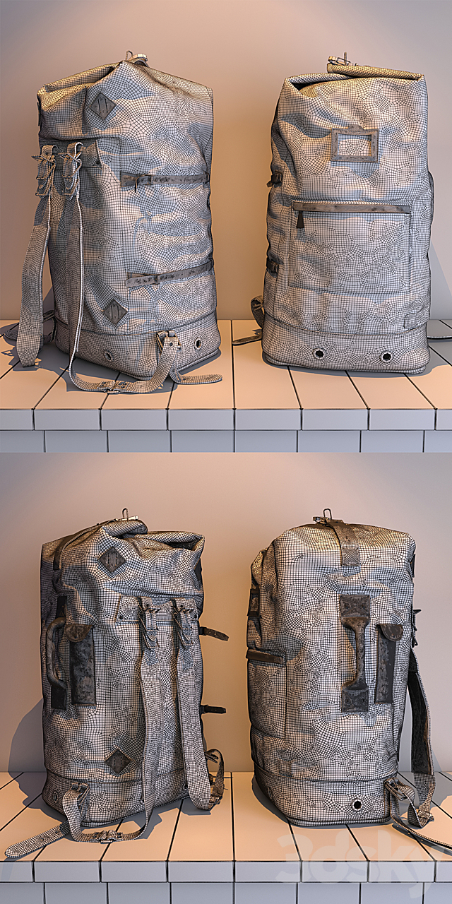 Buffalo Jackson Dakota Vintage Backpack Bag 3DSMax File - thumbnail 3