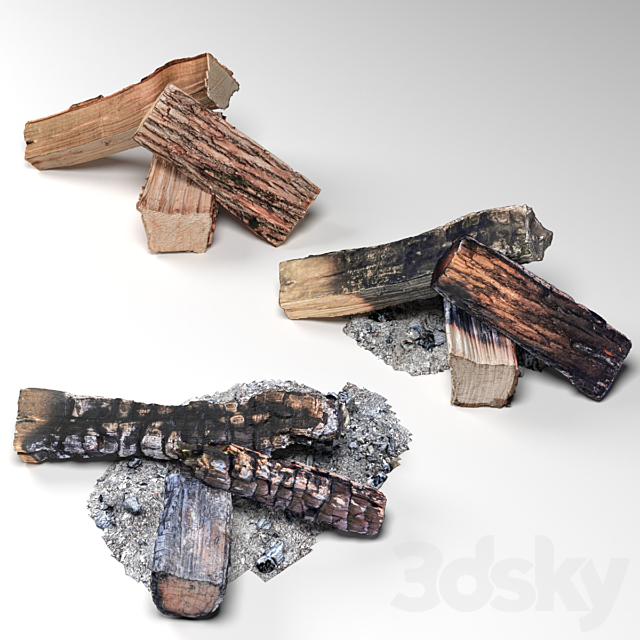 Burned woods 3DS Max Model - thumbnail 2