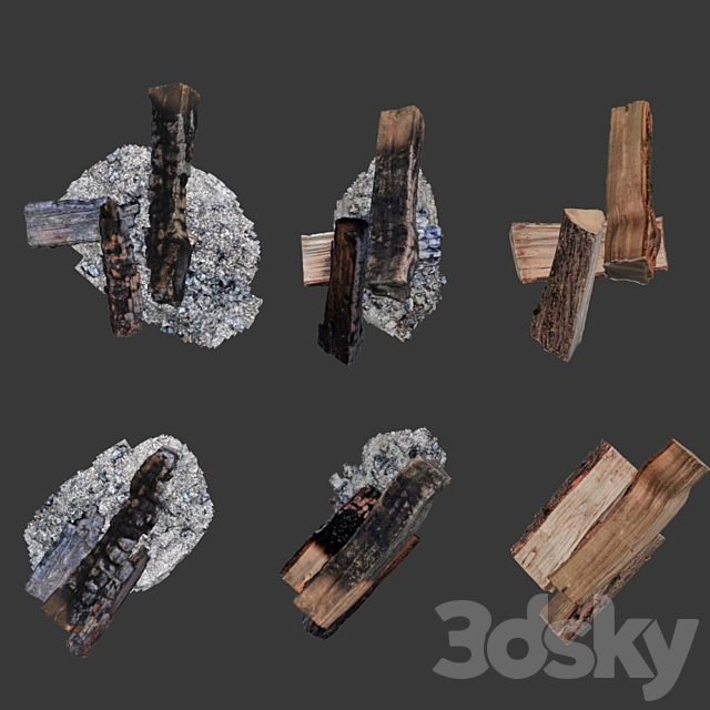 Burned woods 3DS Max Model - thumbnail 4