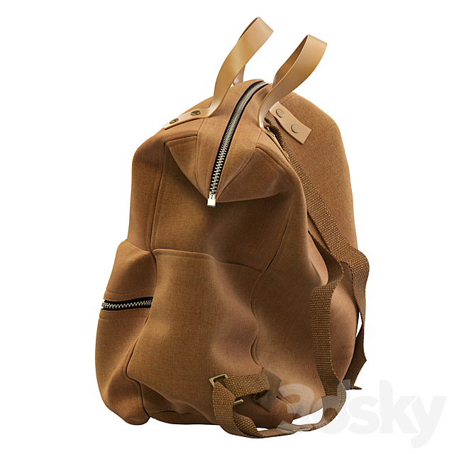 Camel brown bag 3DSMax File - thumbnail 4