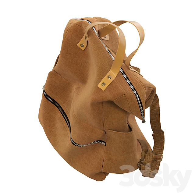 Camel brown bag 3DSMax File - thumbnail 5