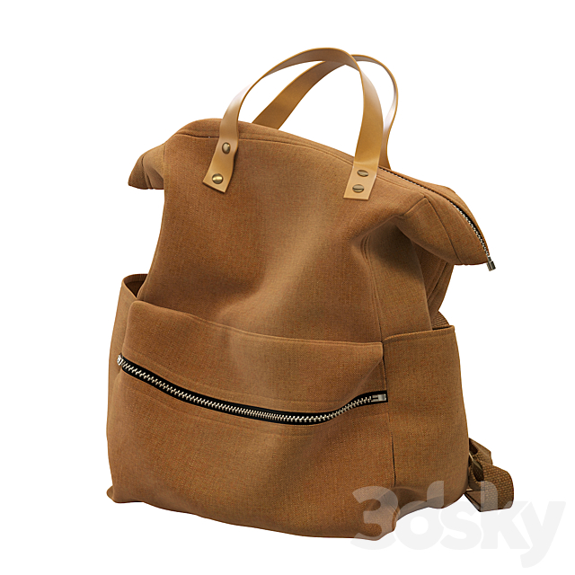 Camel brown bag 3DSMax File - thumbnail 6