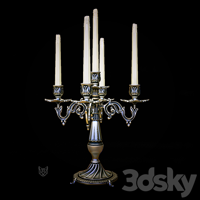 candelabrum 3DS Max Model - thumbnail 1