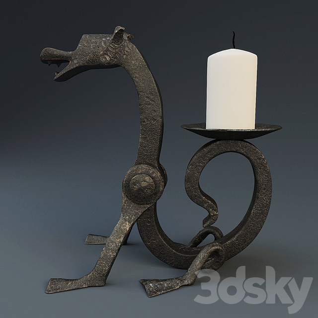 Candle-dragon 3DSMax File - thumbnail 2