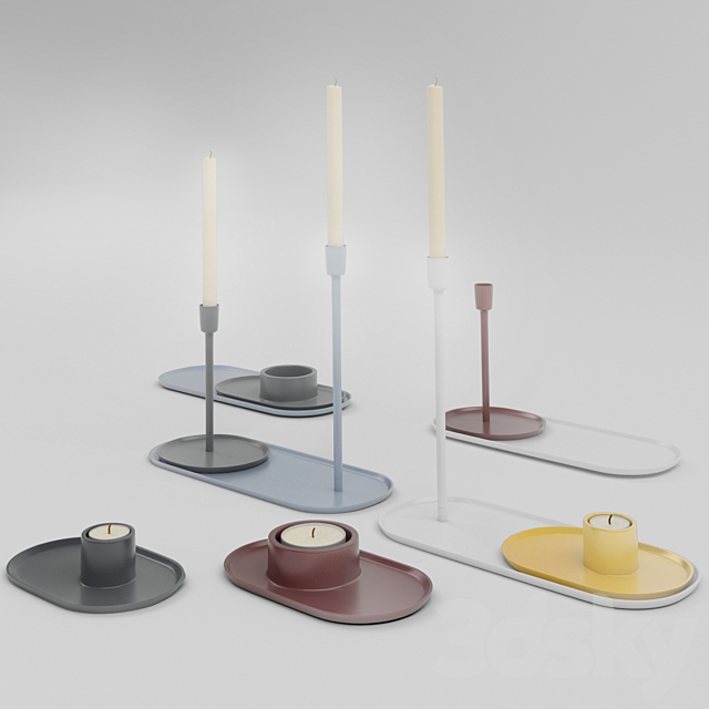 Candle holders by Simon Legald 3DS Max Model - thumbnail 3