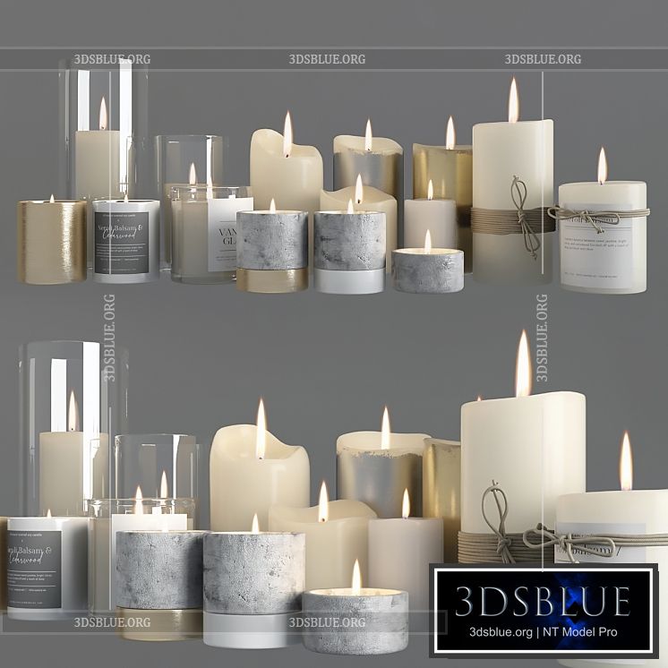 Candle Set 3DS Max - thumbnail 3