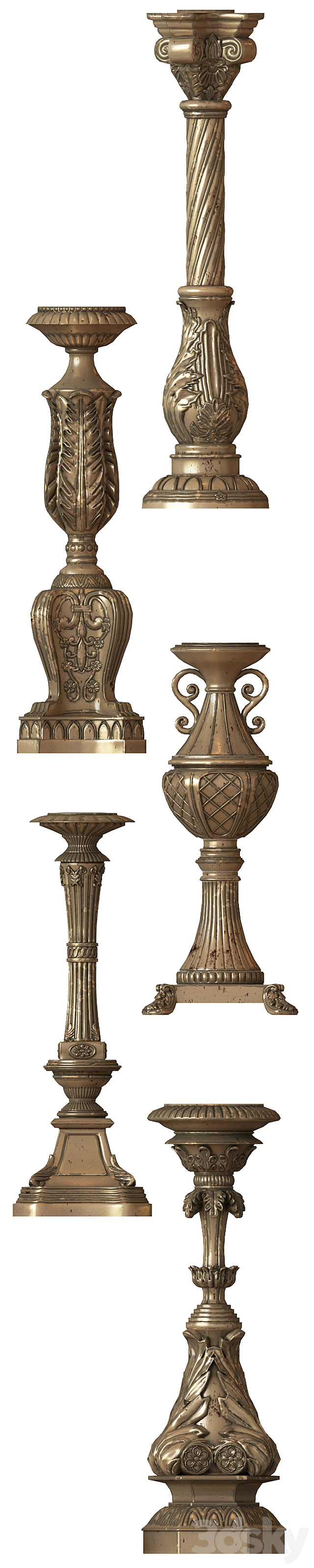 Candleholders 3DS Max Model - thumbnail 2