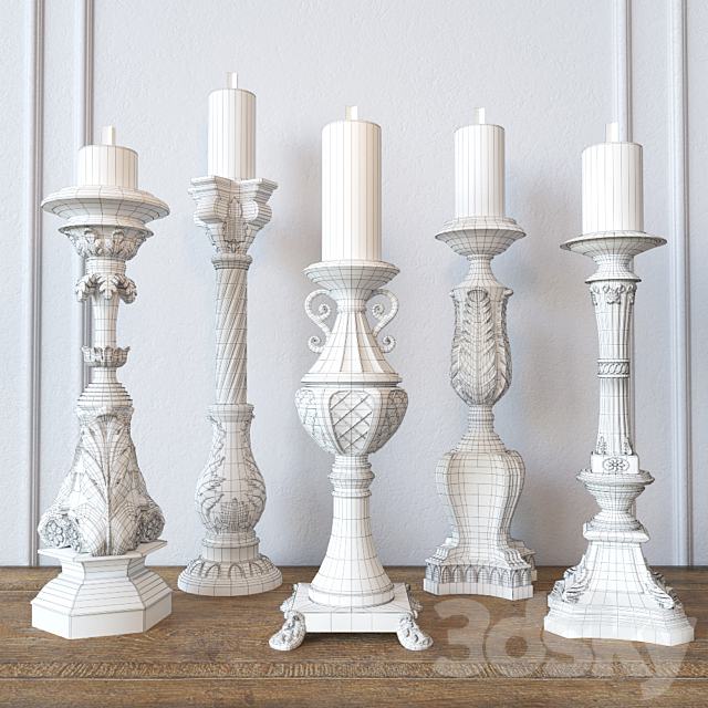 Candleholders 3DS Max Model - thumbnail 3