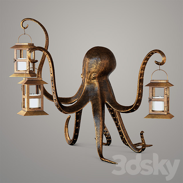 candlestick Aardvark Octopus Lantern 3ds Max - thumbnail 1