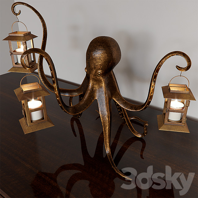 candlestick Aardvark Octopus Lantern 3ds Max - thumbnail 2