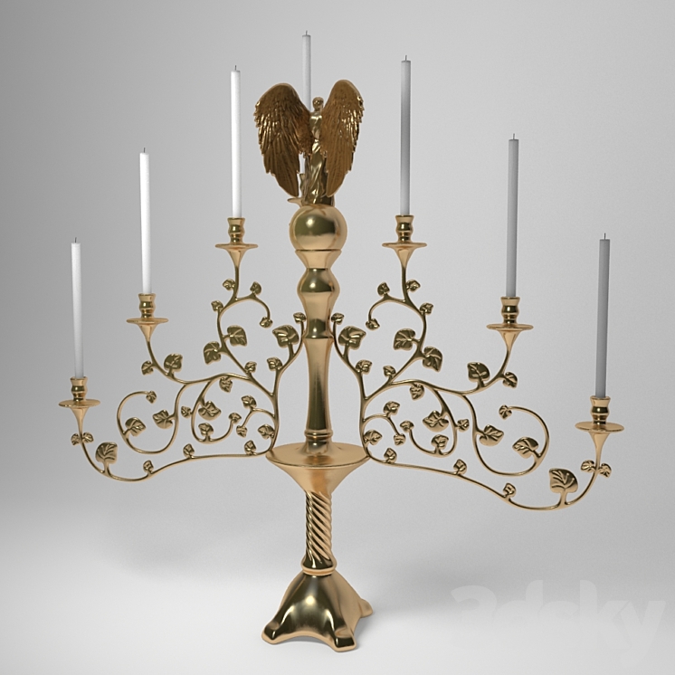 Candlestick with an angel 3DS Max - thumbnail 2