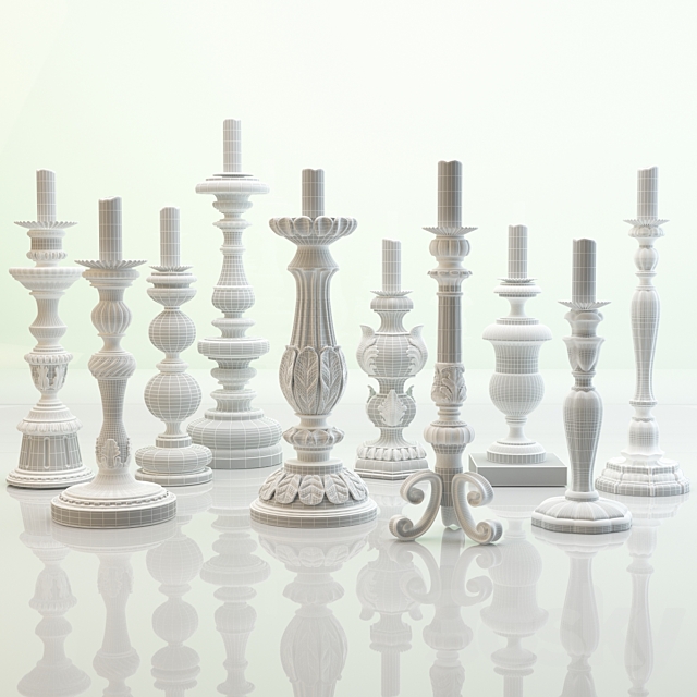 Candlesticks Chelini 3DS Max Model - thumbnail 2