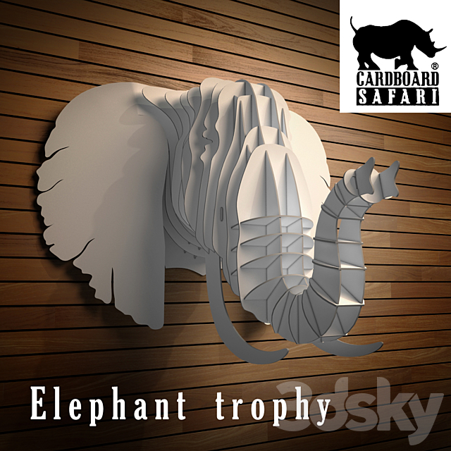 Cardboard safari elephant trophy 3DSMax File - thumbnail 1