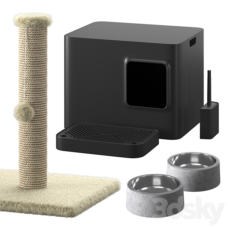 Cat accessories 3DS Max Model - thumbnail 2