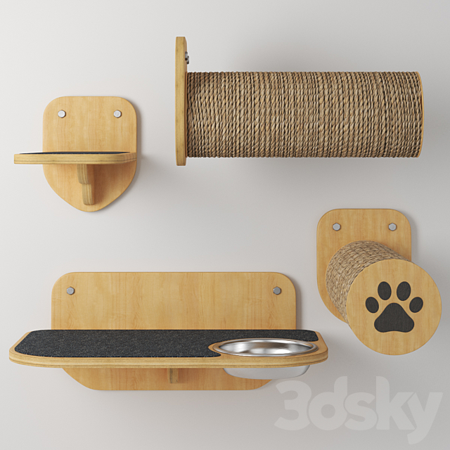 Cat furniture (wall) 3DS Max Model - thumbnail 3