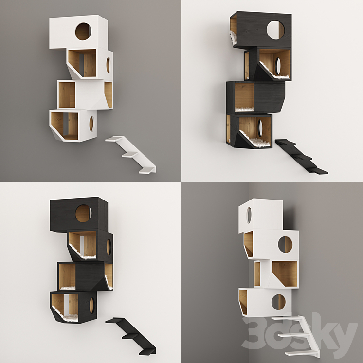 Catissa 4 storey house for cats 3DS Max - thumbnail 2