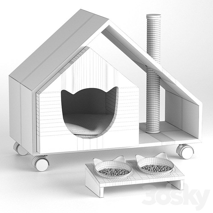 “Cat””s house Tory and bowl” 3DS Max - thumbnail 2