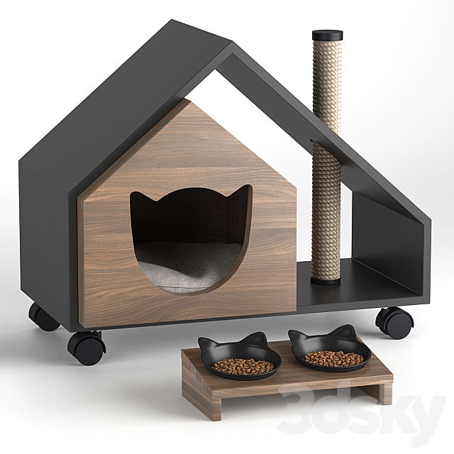 Cat”s house Tory and bowl 3DSMax File - thumbnail 1